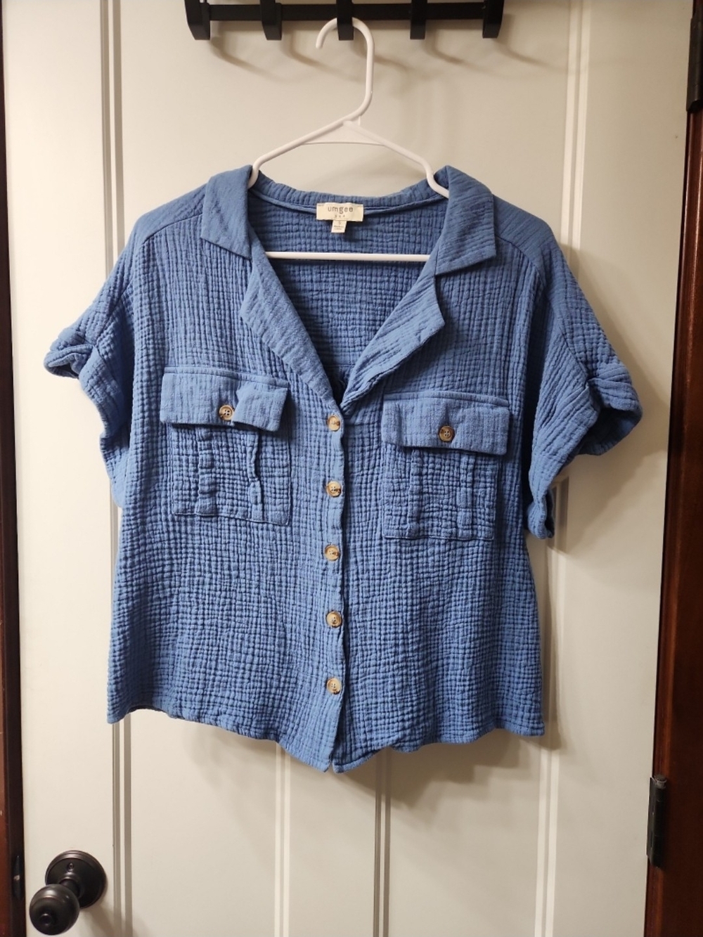 NWOT Umgee Blue Gauzey Top - S